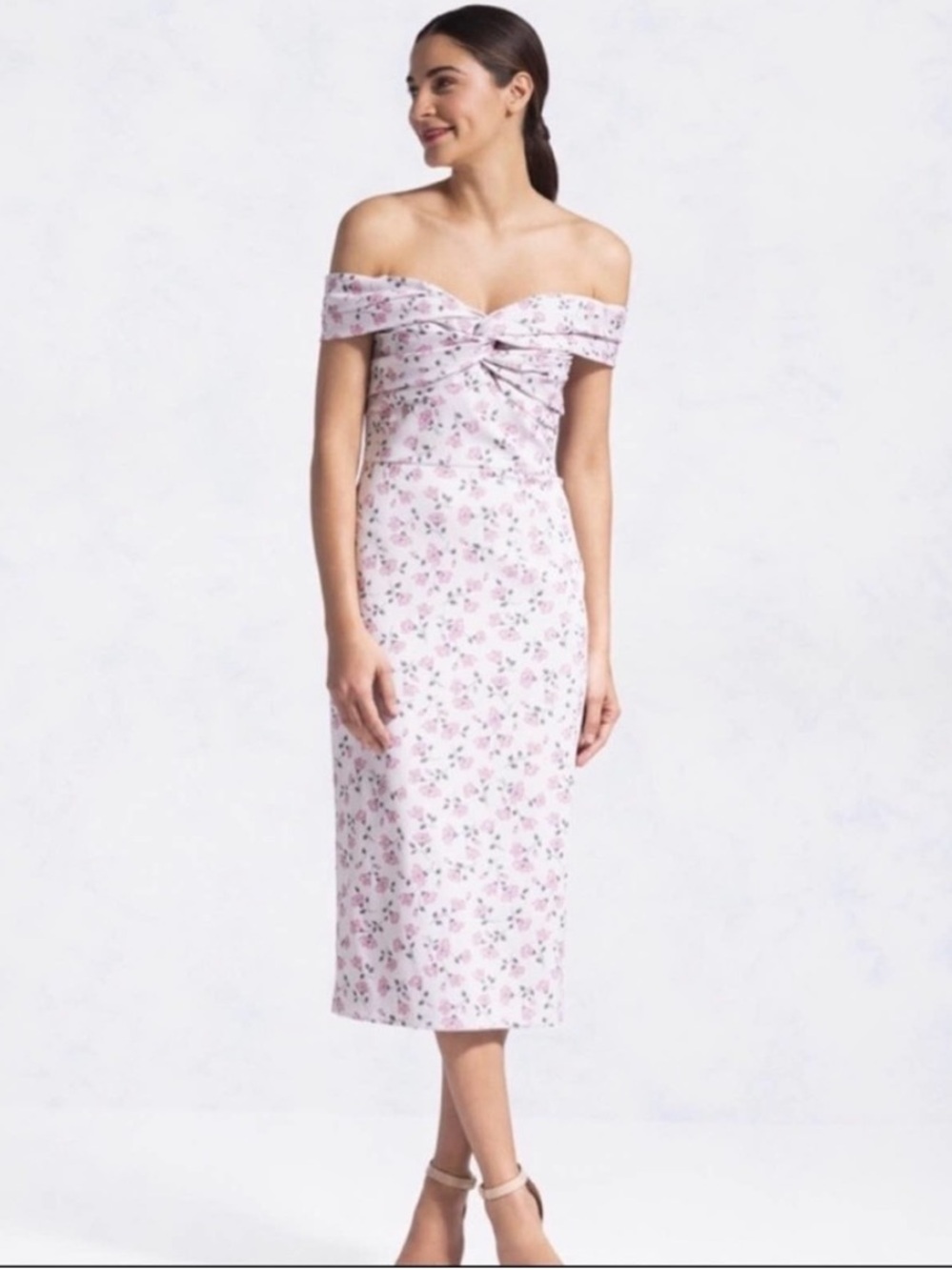 Shoshanna Floral Daydream Thessa Dress Sz 14 Lavender Lilac Purple Pink Floral
